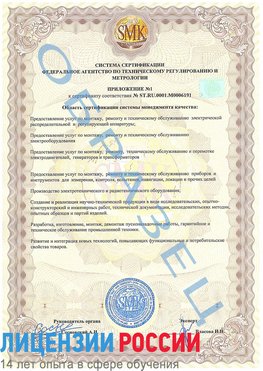Образец сертификата соответствия (приложение) Саяногорск Сертификат ISO 50001