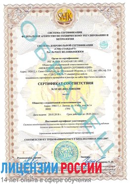 Образец сертификата соответствия Саяногорск Сертификат OHSAS 18001