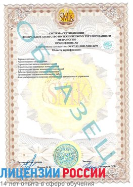 Образец сертификата соответствия (приложение) Саяногорск Сертификат ISO 14001